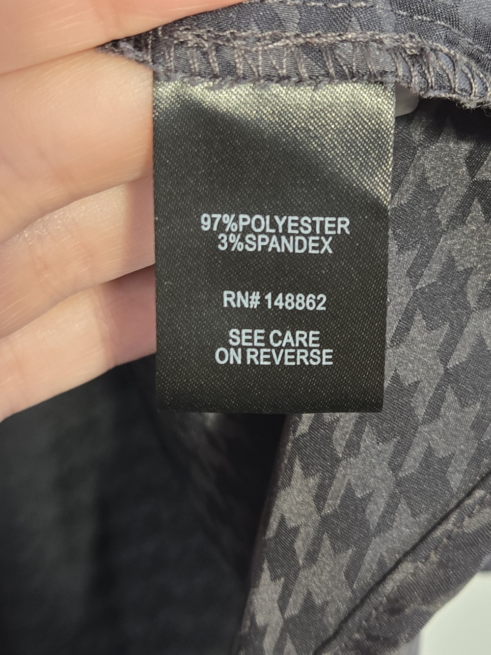 Torrid Harper Blouse Size 3 3X Gray Houndstooth Tunic 3/4 Sleeve Top - Picture 3 of 5